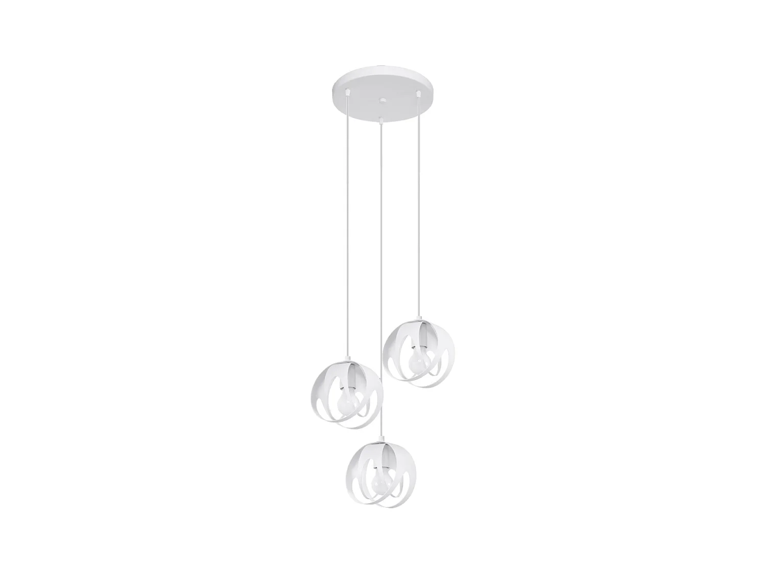 Lampade a sospensione Brive moderno di acciaio - 3 sorgenti luminose 3000K - L.30 x A.117 cm - bianco