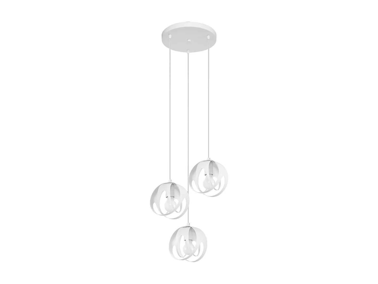 Lampes suspendues Brive moderne en acier - 3 sources lumineuses 3000K - L.30 x H.117 cm - blanc