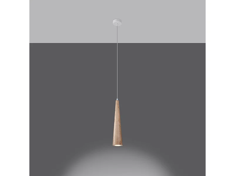 Lampes suspendues Ravo scandinave en bois - 1 sources lumineuses 3000K - L.8 x H.120 cm - bois naturel