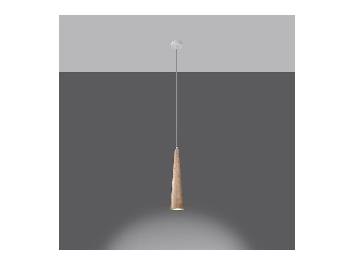 Lampy wiszące skandynawski Ravo, drewno - 1 źródło światła 3000K - L.8 x H.120 cm - naturalne drewno