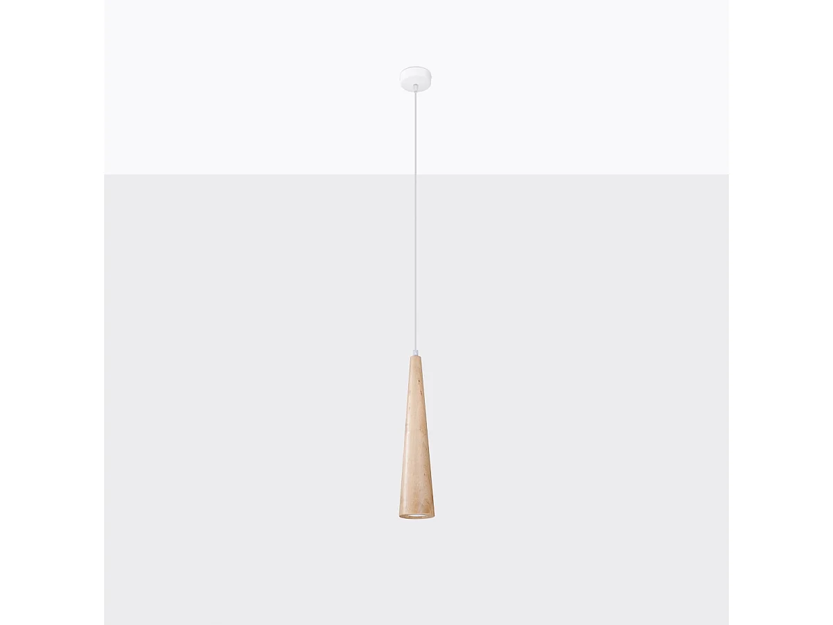 Lampes suspendues Ravo scandinave en bois - 1 sources lumineuses 3000K - L.8 x H.120 cm - bois naturel
