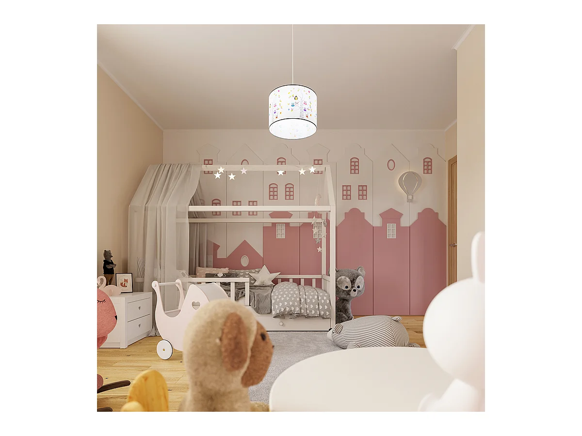 Lampy wiszące nowoczesny Gufo, PVC - 1 źródło światła 4000K - L.30 x H.82 cm - wielokolorowy