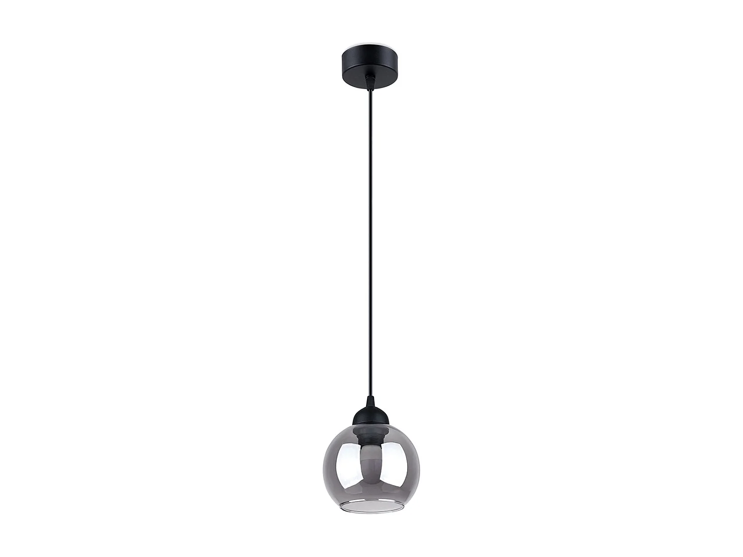 Lampes suspendues Zelaro moderne en acier - 1 sources lumineuses 3000K - L.15 x H.130 cm - noir