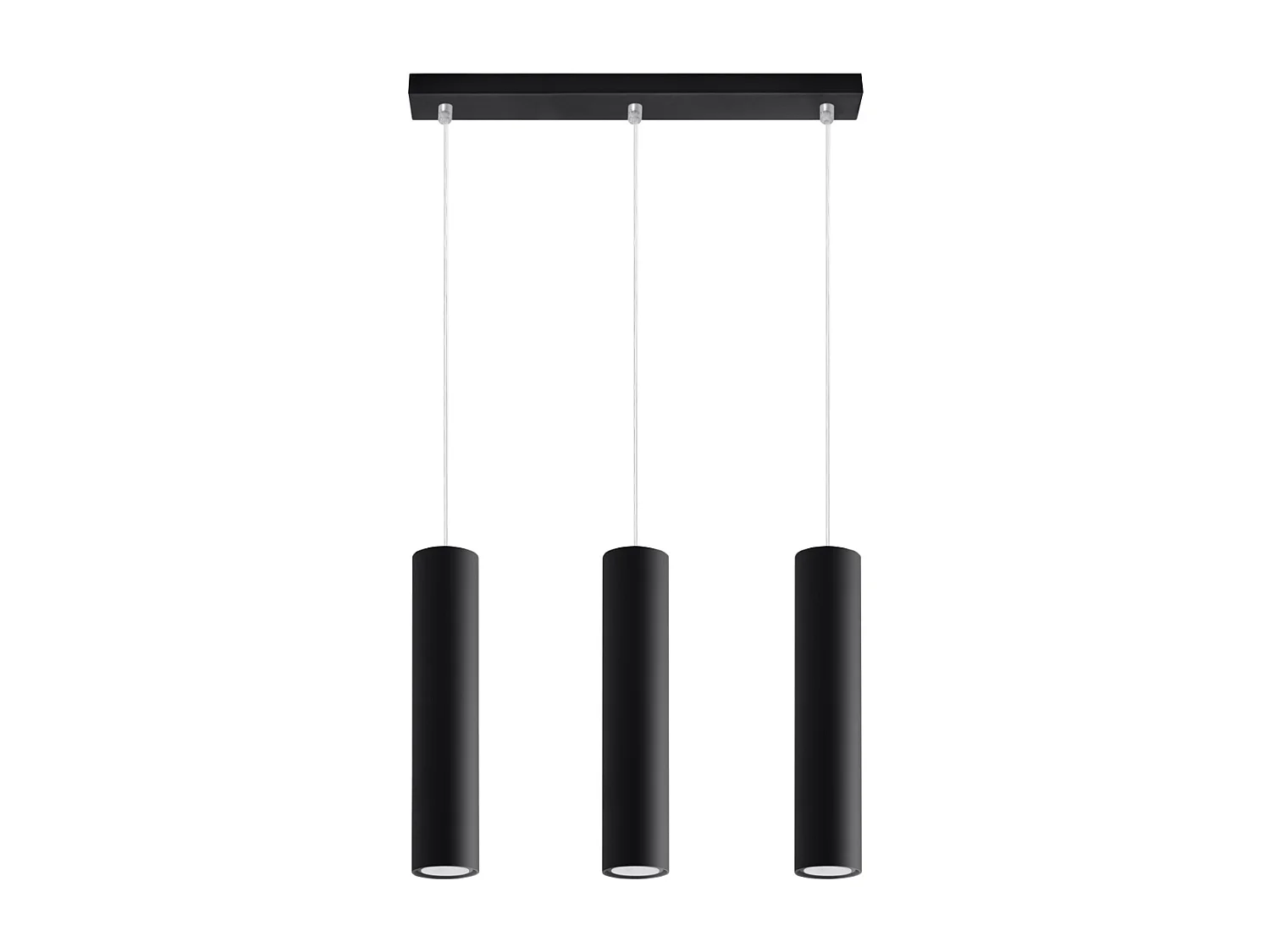 Lampes suspendues Toris moderne en acier - 3 sources lumineuses 3000K - L.45 x H.90 cm - noir