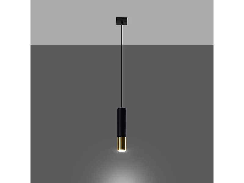 Hanglampen Zarpex modern van  - 1 lichtbronnen 3000K - L.8 x H.100 cm - zwart goud