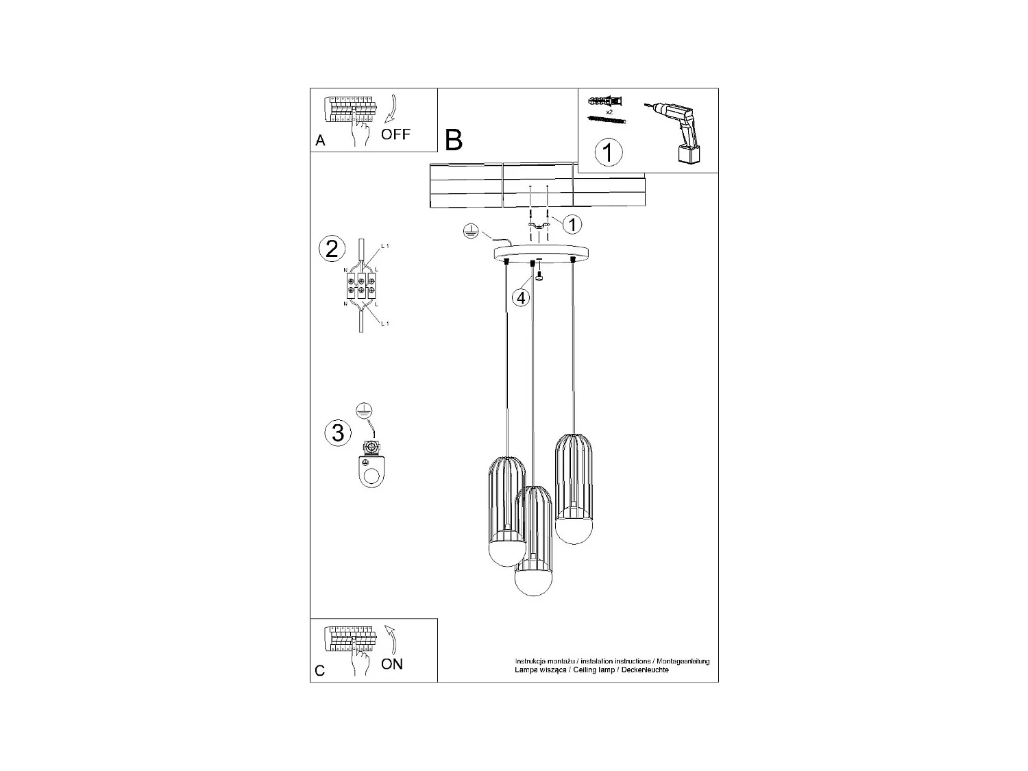 Pendentif Zynex moderne en acier - 3 sources lumineuses 4000K - L.34 x H.115 cm - blanc