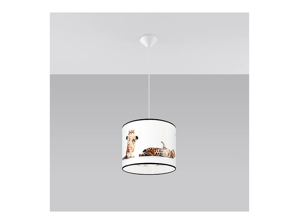 Lampy wiszące nowoczesny Chat, PVC - 1 źródło światła 3000K - L.30 x H.95 cm - wielokolorowy