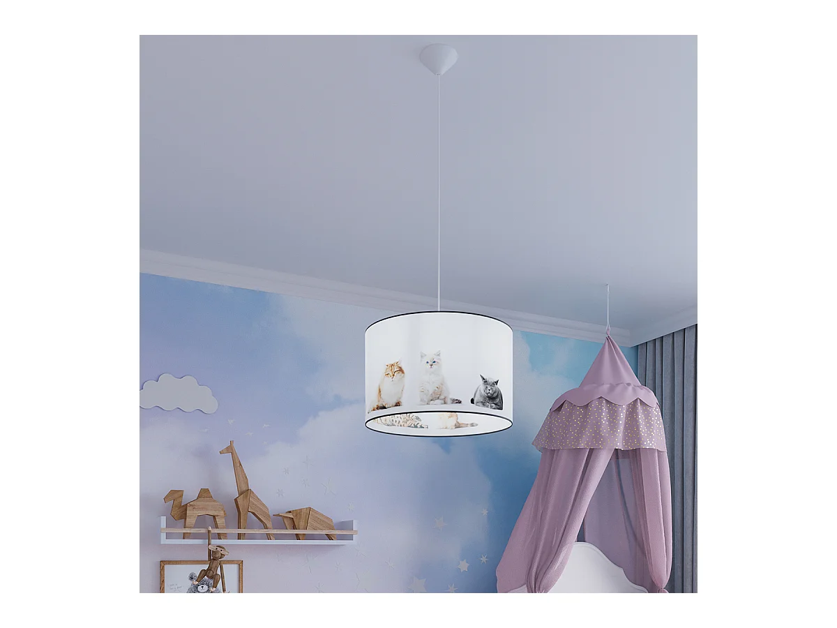 Lampy wiszące nowoczesny Chat, PVC - 1 źródło światła 3000K - L.30 x H.95 cm - wielokolorowy