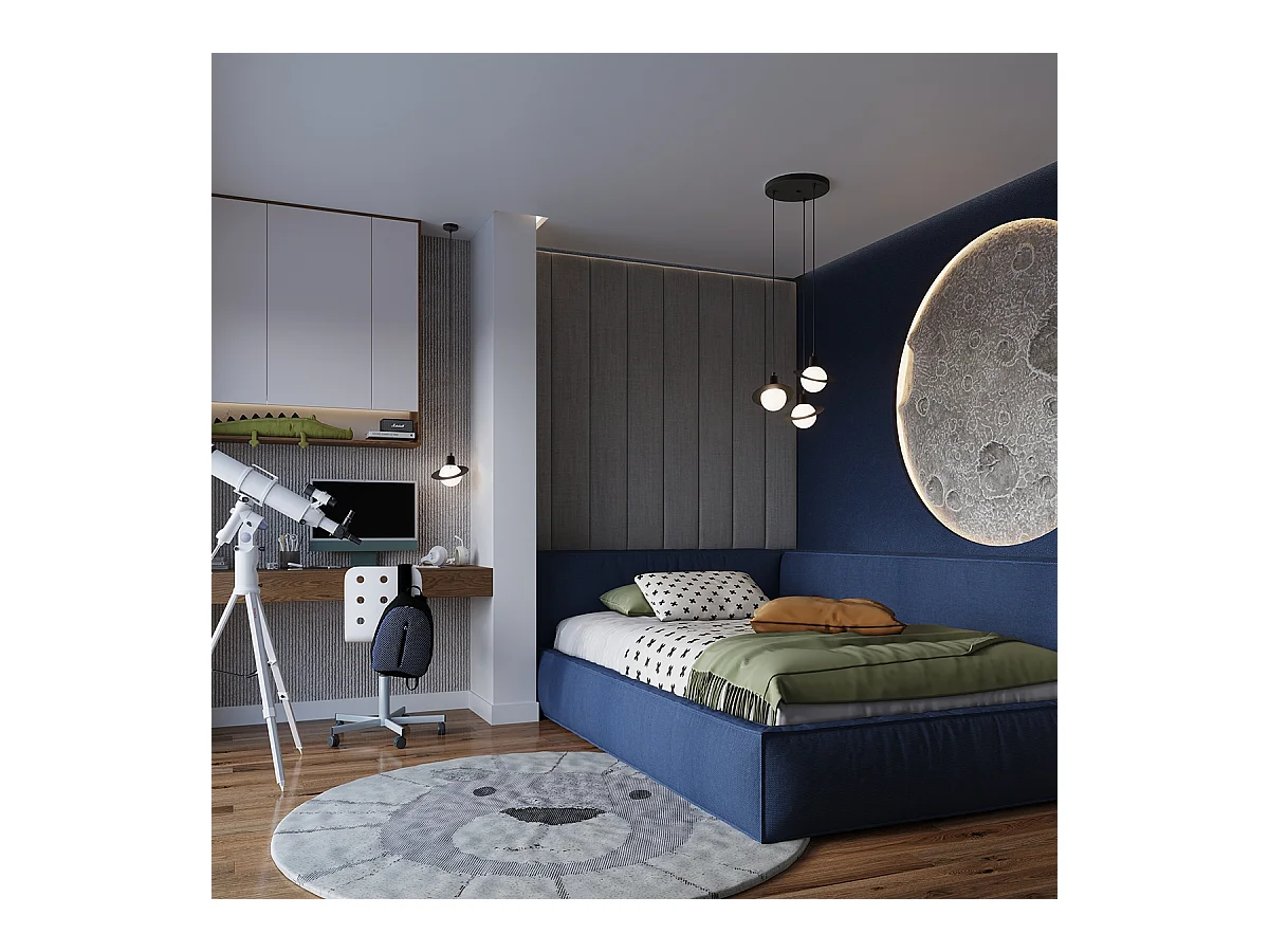 Hanglampen Gloxo modern van  - 3 lichtbronnen 3000K - L.32 x H.120 cm - zwart