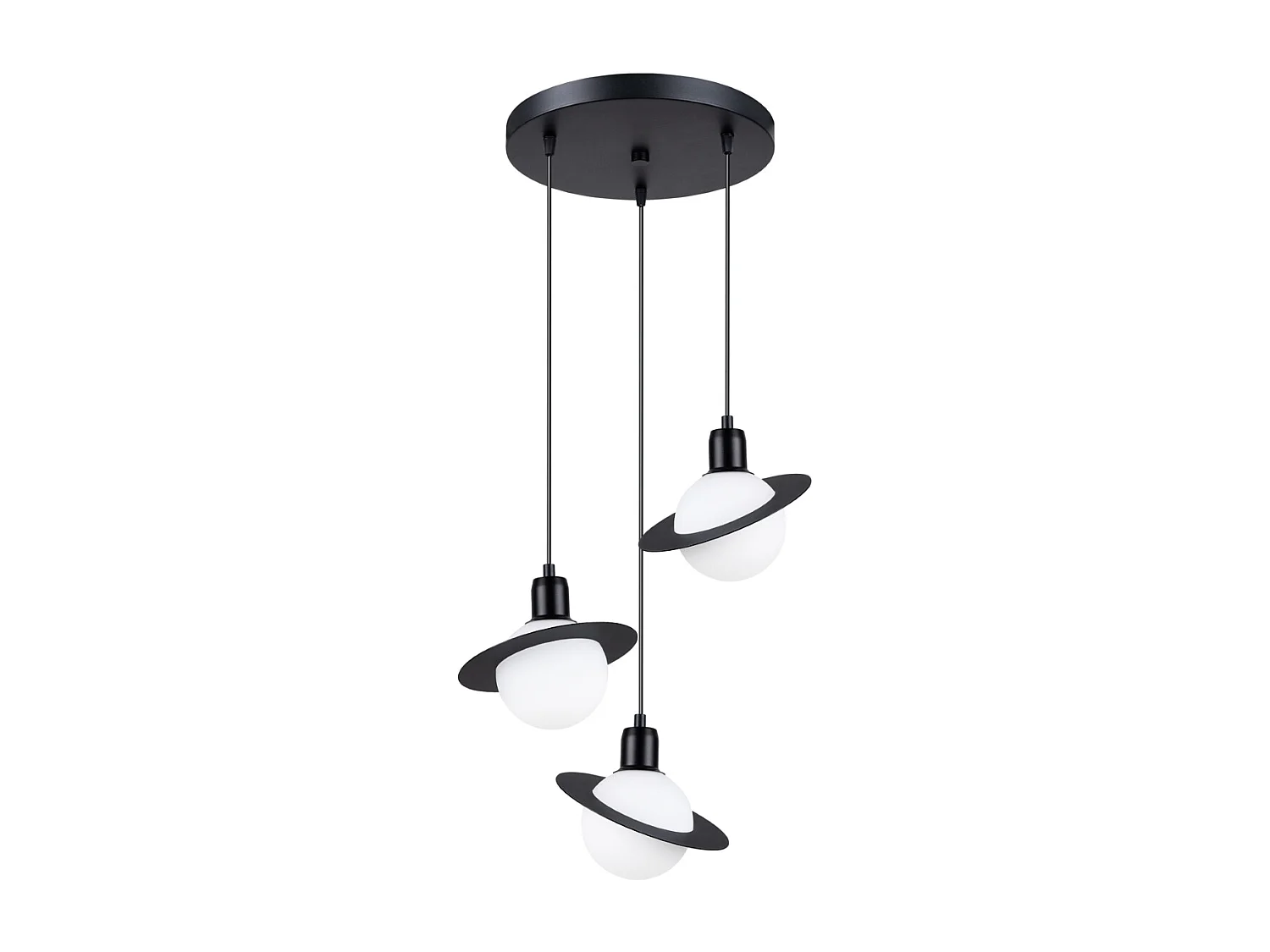 Lustre Gloxo moderne en acier - 3 sources lumineuses 3000K - L.32 x H.120 cm - noir
