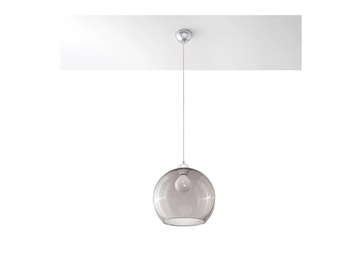 Lampade a sospensione Esfera minimalista di acciaio/vetro - 1 sorgenti luminose 3000K - L.30 x A.120 cm - grafite