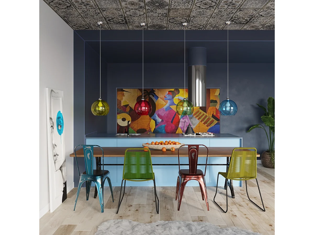 Lampes suspendues Esfera minimaliste en acier/verre - 1 sources lumineuses 3000K - L.30 x H.120 cm - graphite