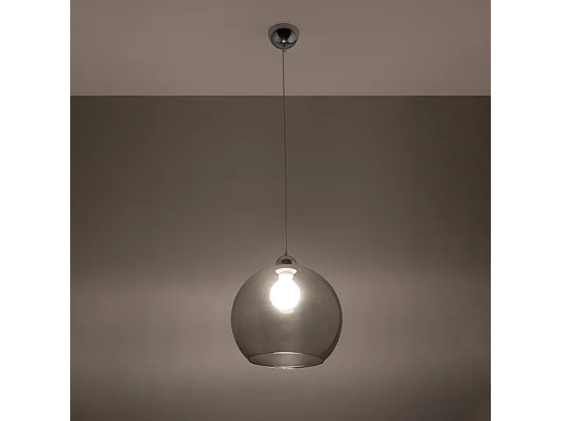 Lampes suspendues Esfera minimaliste en acier/verre - 1 sources lumineuses 3000K - L.30 x H.120 cm - graphite