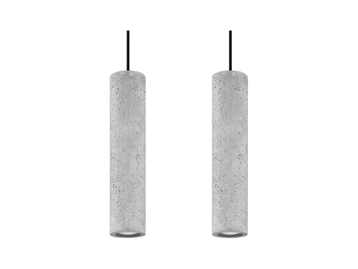 Lampy wiszące industrialny Solvix, beton - 2 źródło światła 4000K - L.30 x H.90 cm - szary