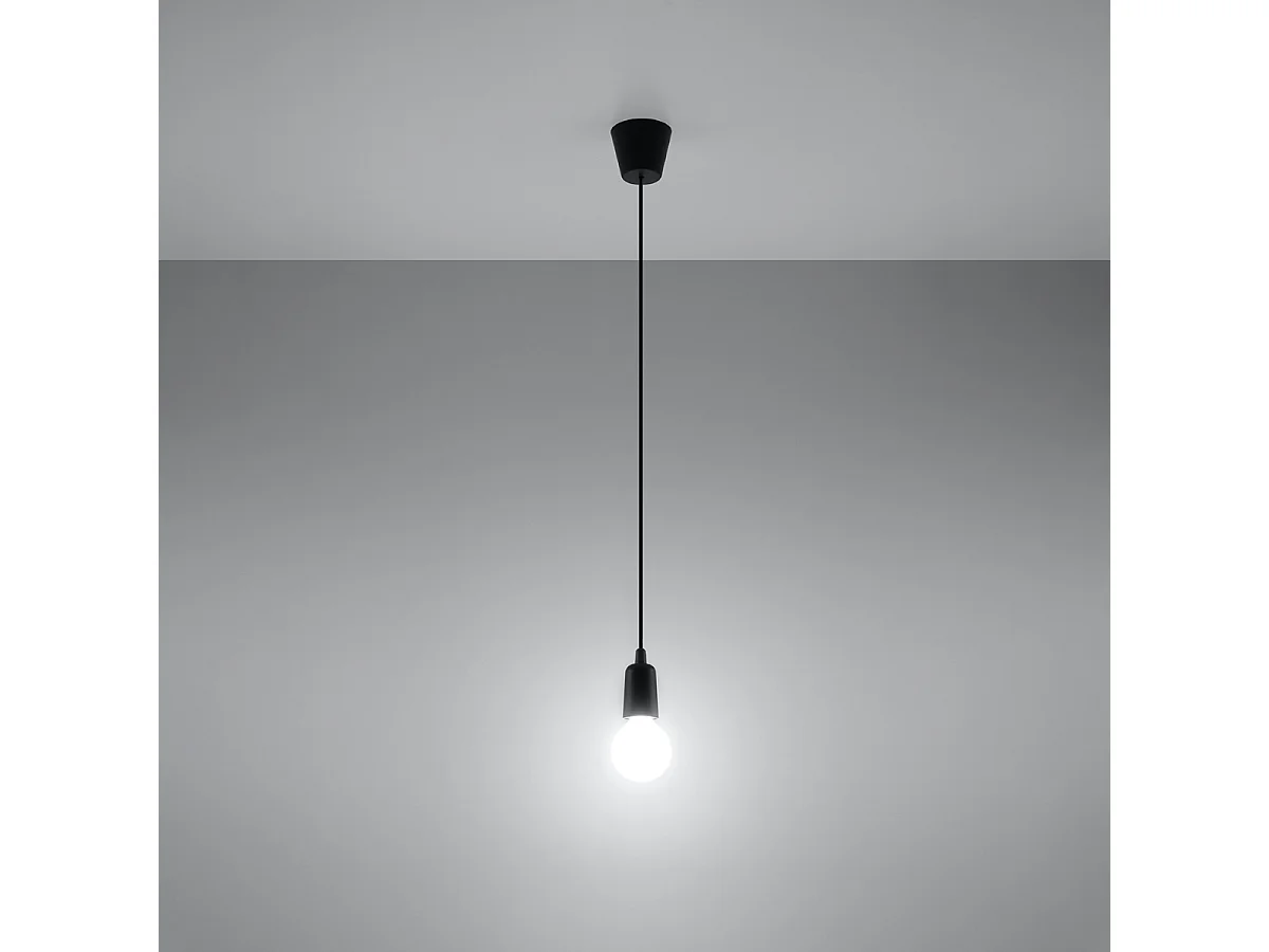 Lampes suspendues Astis moderne en PVC - 1 sources lumineuses 3000K - L.9 x H.90 cm - noir