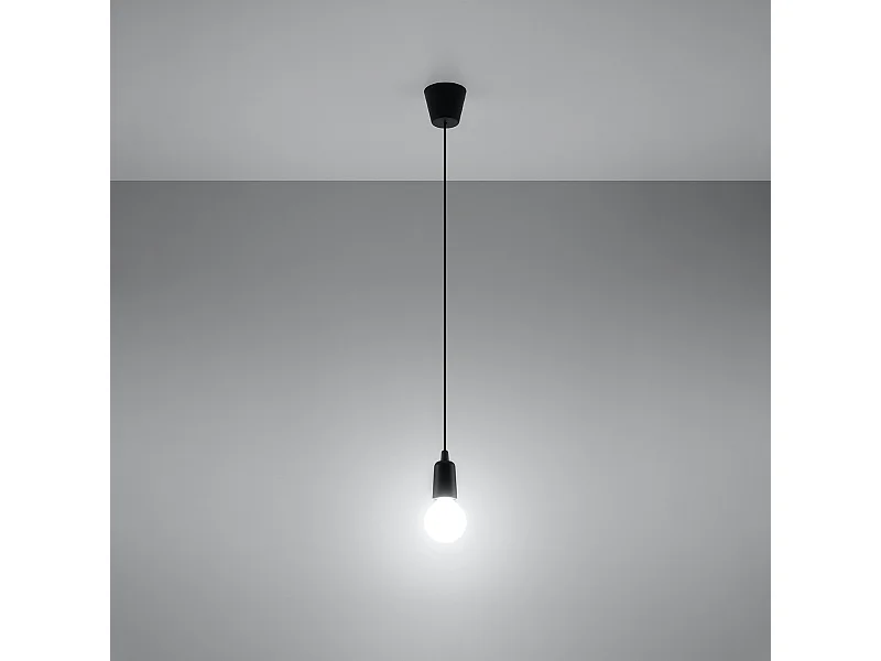Lampes suspendues Astis moderne en PVC - 1 sources lumineuses 3000K - L.9 x H.90 cm - noir