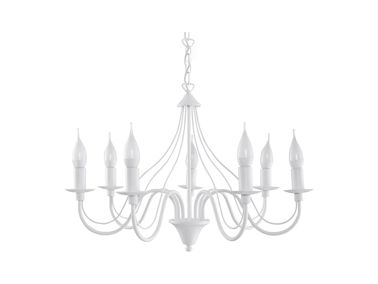 Lustres Vivow moderno, aço - 7 fontes de luz 4000K - L.60 x H.80 cm - branco