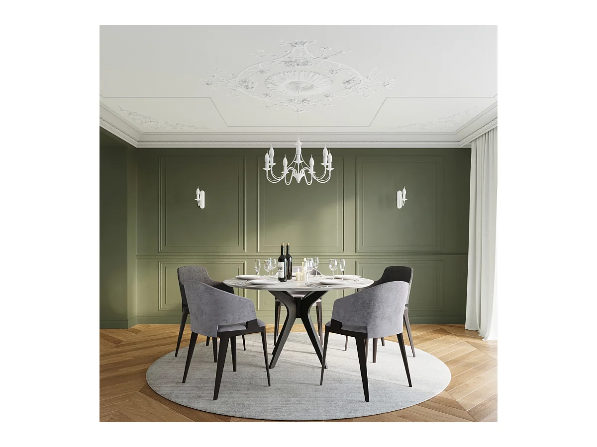 Lustres Vivow moderno, aço - 7 fontes de luz 4000K - L.60 x H.80 cm - branco