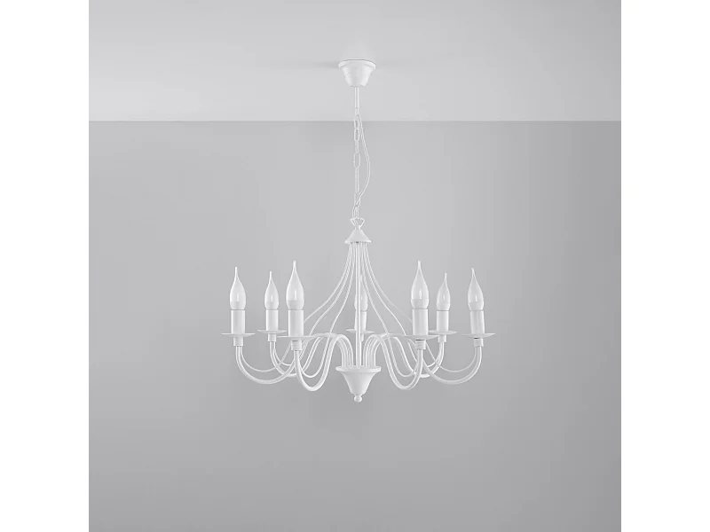 Kroonluchters Vivow modern van  - 7 lichtbronnen 4000K - L.60 x H.80 cm - wit