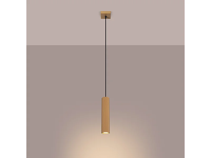 Lampa wisząca minimalistyczny Gloow, aluminium - 1 źródło światła 3000K - L.8 x H.118 cm - złoty