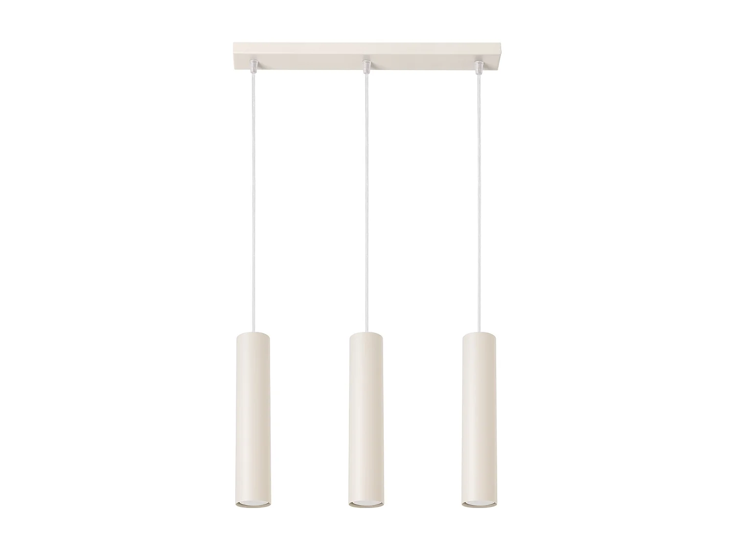Lampe à suspension Toris grenier en acier - 3 sources lumineuses 4000K - L.45 x H.98 cm - beige