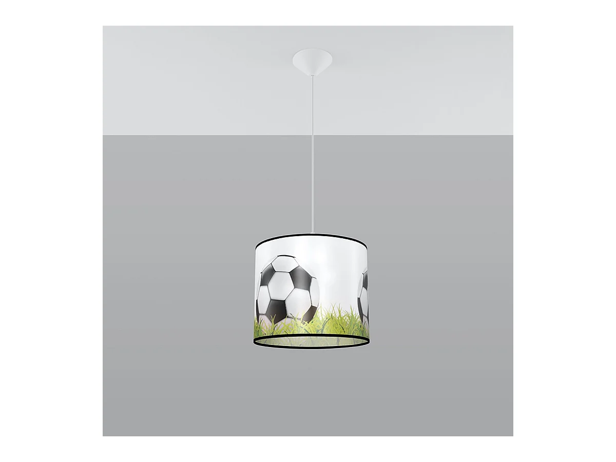 Lampes suspendues Calcio c moderne en PVC - 1 sources lumineuses 3000K - L.30 x H.82 cm - blanc/noir/vert