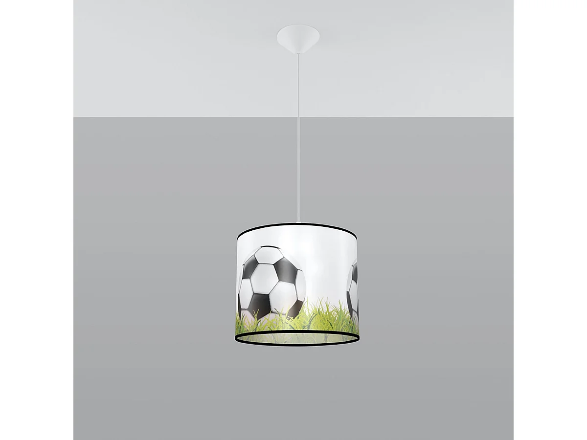 Lampes suspendues Calcio c moderne en PVC - 1 sources lumineuses 3000K - L.30 x H.82 cm - blanc/noir/vert