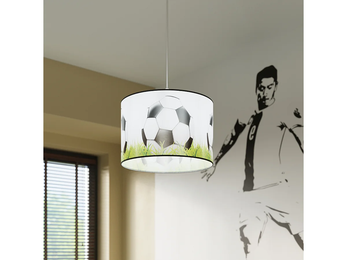 Lampes suspendues Calcio c moderne en PVC - 1 sources lumineuses 3000K - L.30 x H.82 cm - blanc/noir/vert