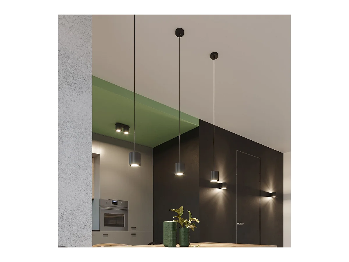 Hanglampen Celeris modern van  - 1 lichtbronnen 3000K - L.10 x H.110 cm - zwart