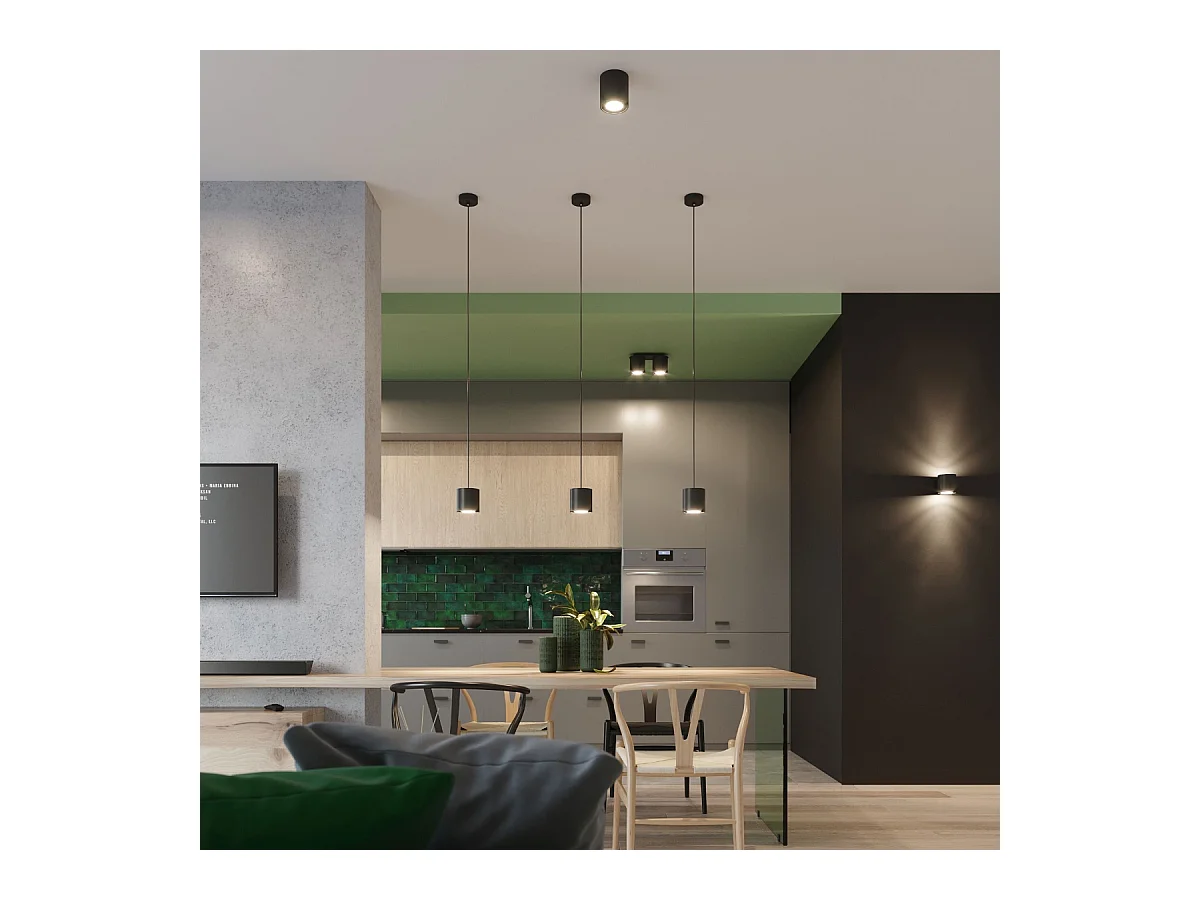 Hanglampen Celeris modern van  - 1 lichtbronnen 3000K - L.10 x H.110 cm - zwart