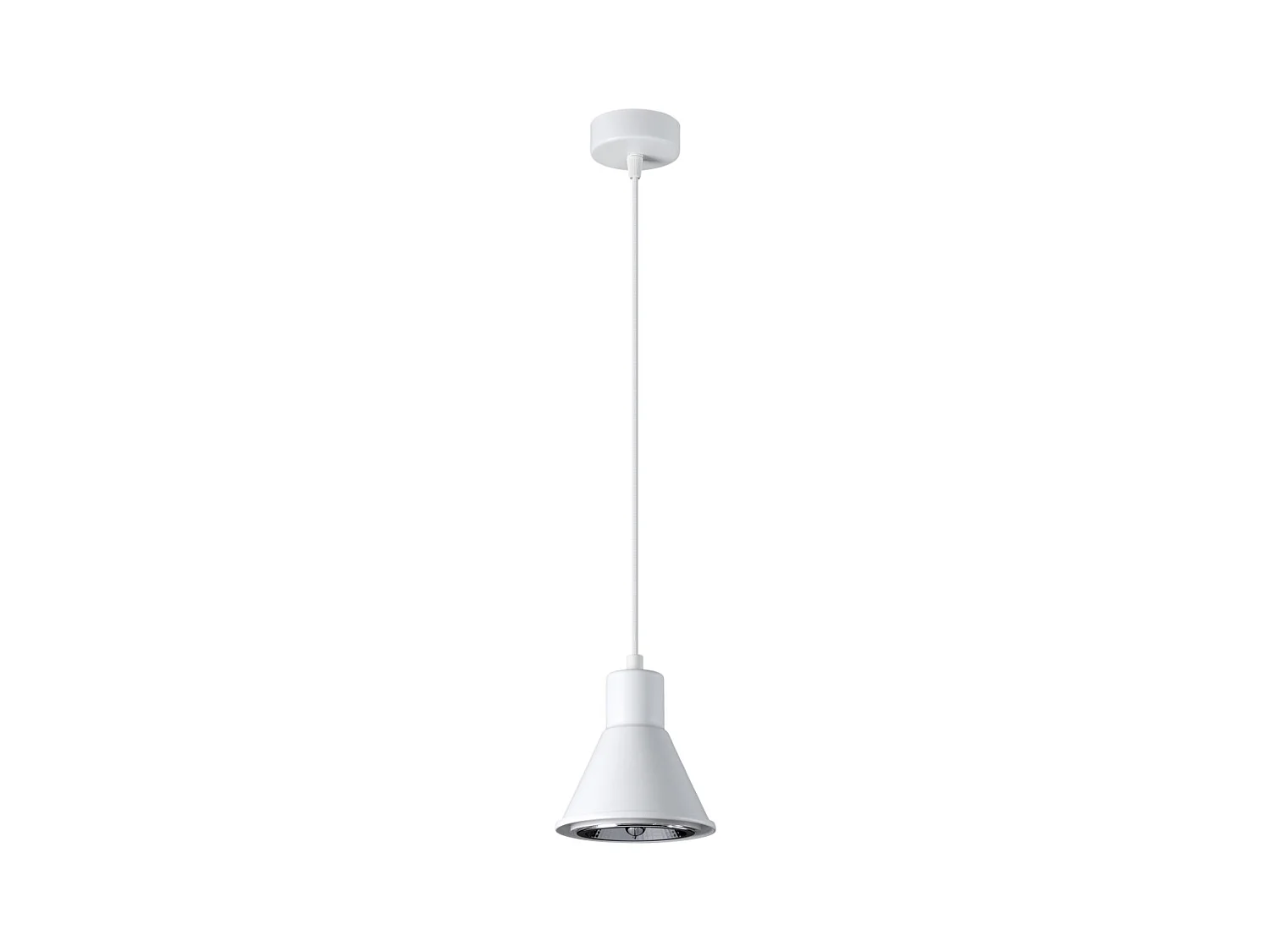 Lampade a sospensione Zylata moderno di acciaio - 1 sorgenti luminose 3000K - L.14 x A.120 cm - bianco