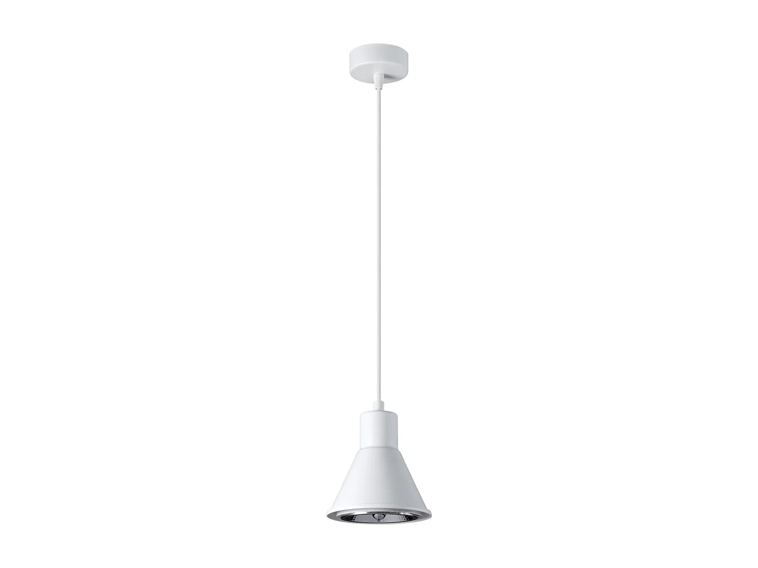 Lampes suspendues Zylata moderne en acier - 1 sources lumineuses 3000K - L.14 x H.120 cm - blanc