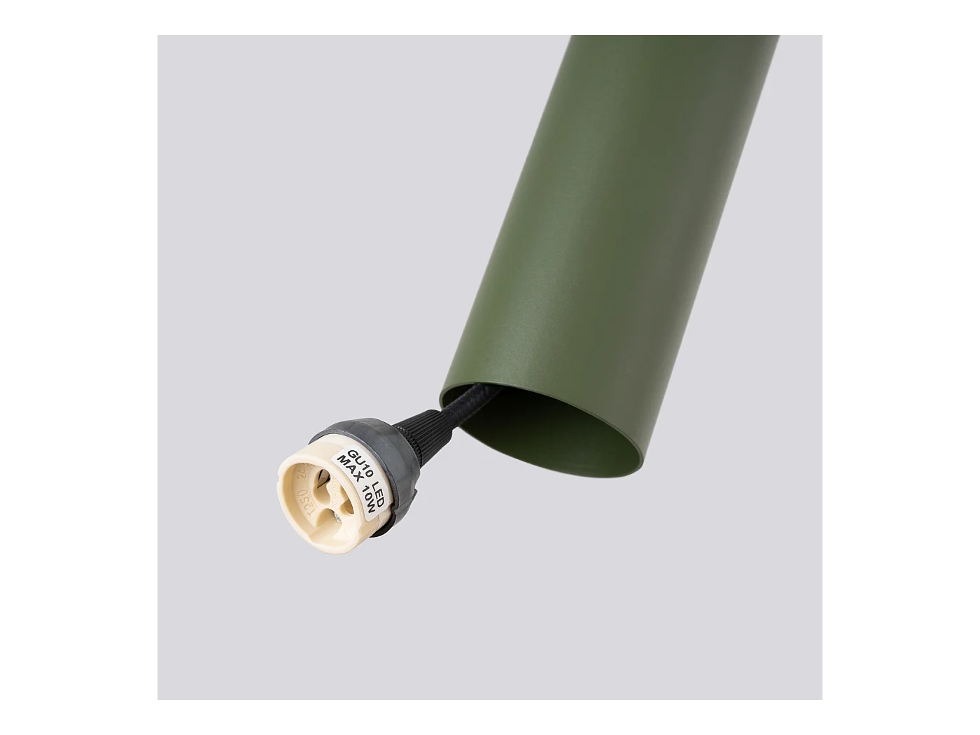 Lampa wisząca loft Toris, stal - 2 źródło światła 4000K - L.30 x H.105 cm - zielony oliwkowy