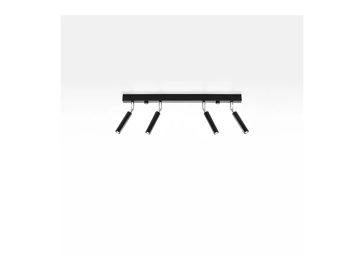 Plafondlampen Astix modern van  - 4 lichtbronnen 3000K - L.60 x H.20 cm - zwart