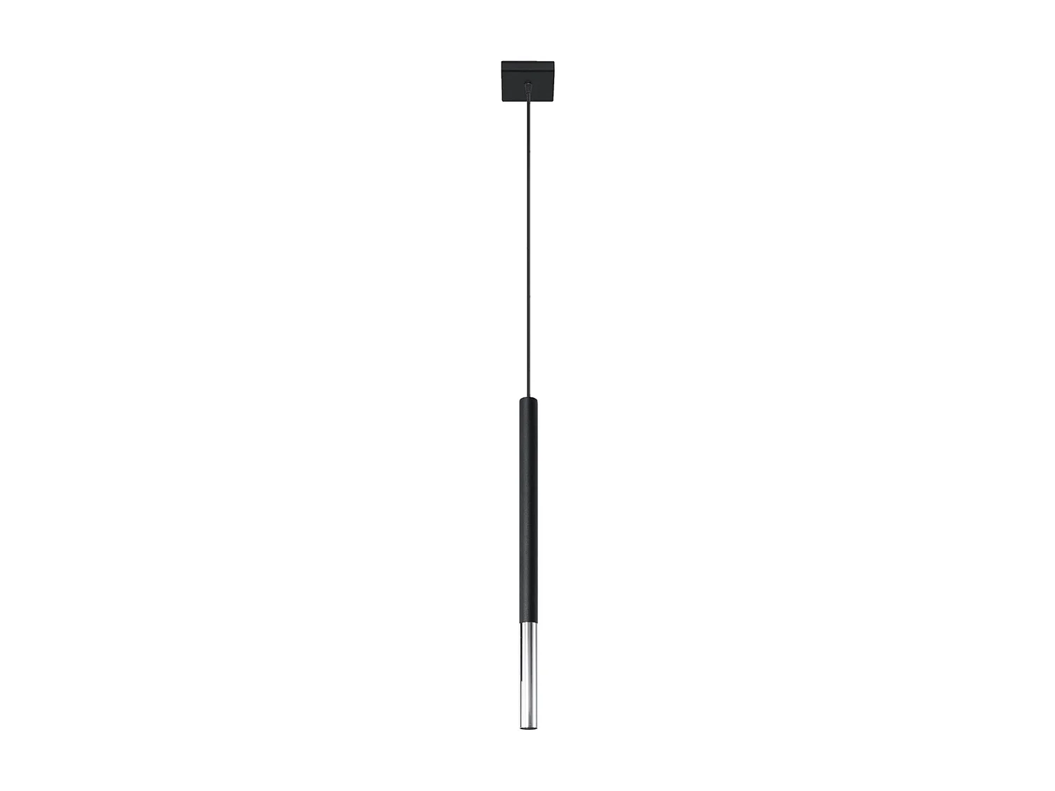 Lampes suspendues Flar moderne en acier - 1 sources lumineuses 3000K - L.8 x H.100 cm - noir/chromé