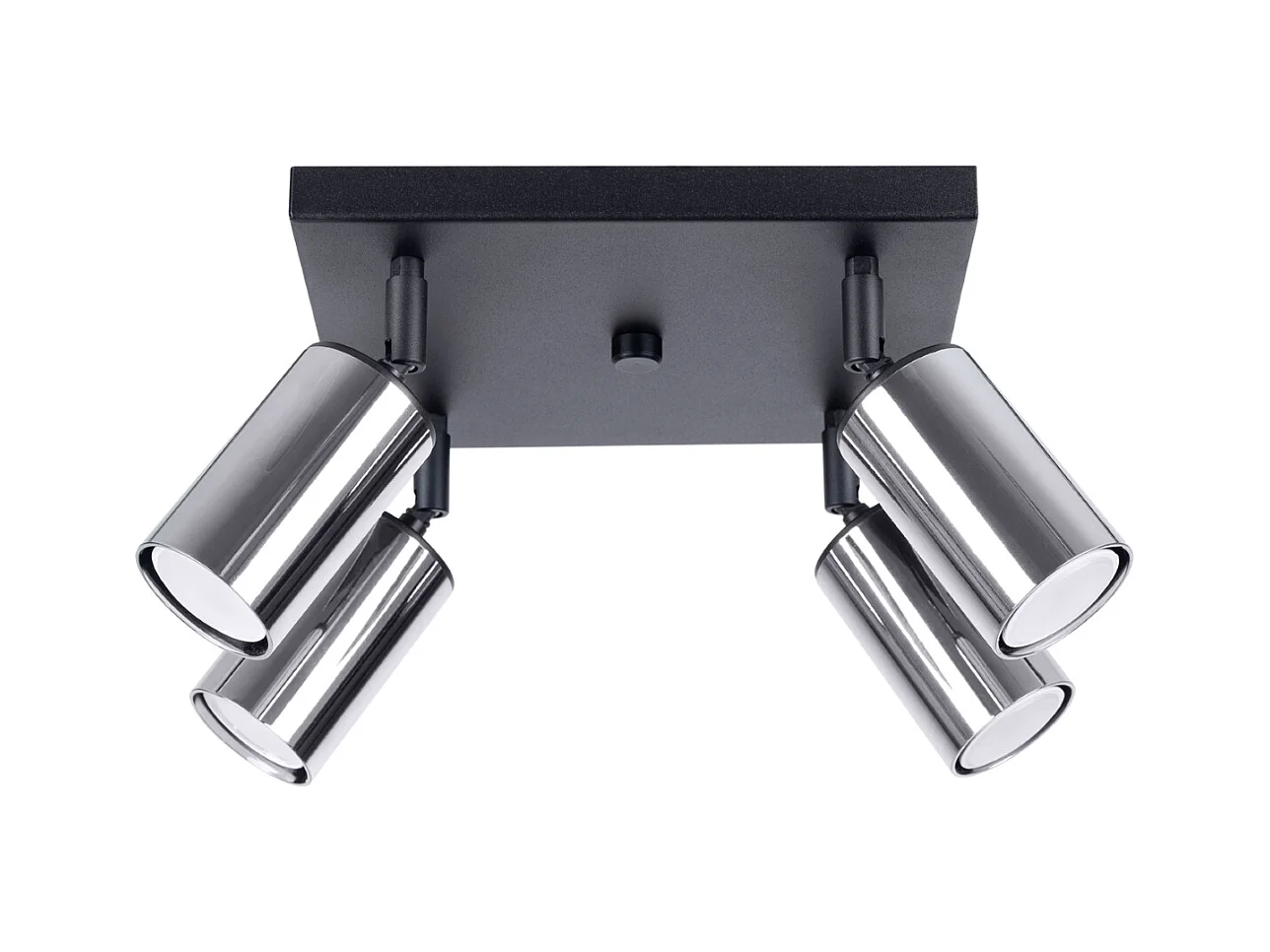 Plafony nowoczesny Glois, stal - 4 źródło światła 3000K - L.25 x H.19 cm - czarny/chrom