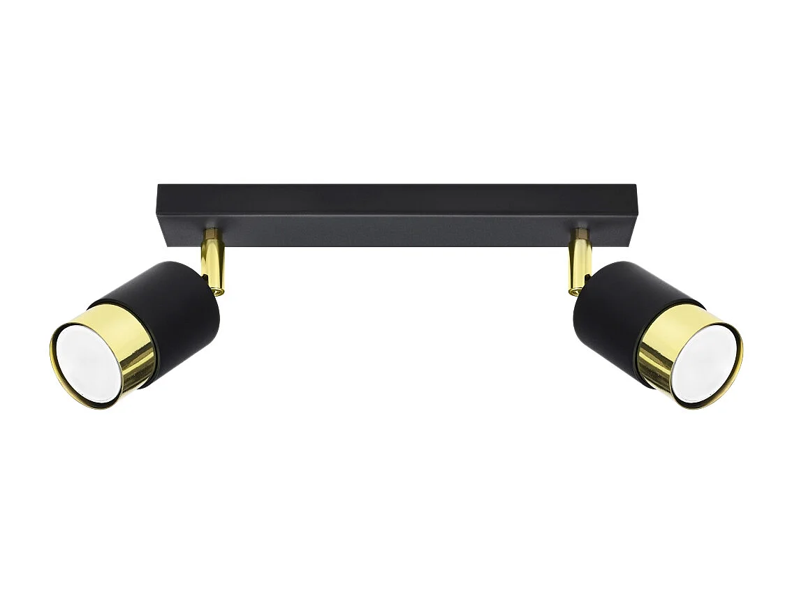 Plafondlampen Alvor modern van  - 2 lichtbronnen 3000K - L.30 x H.18 cm - zwart goud