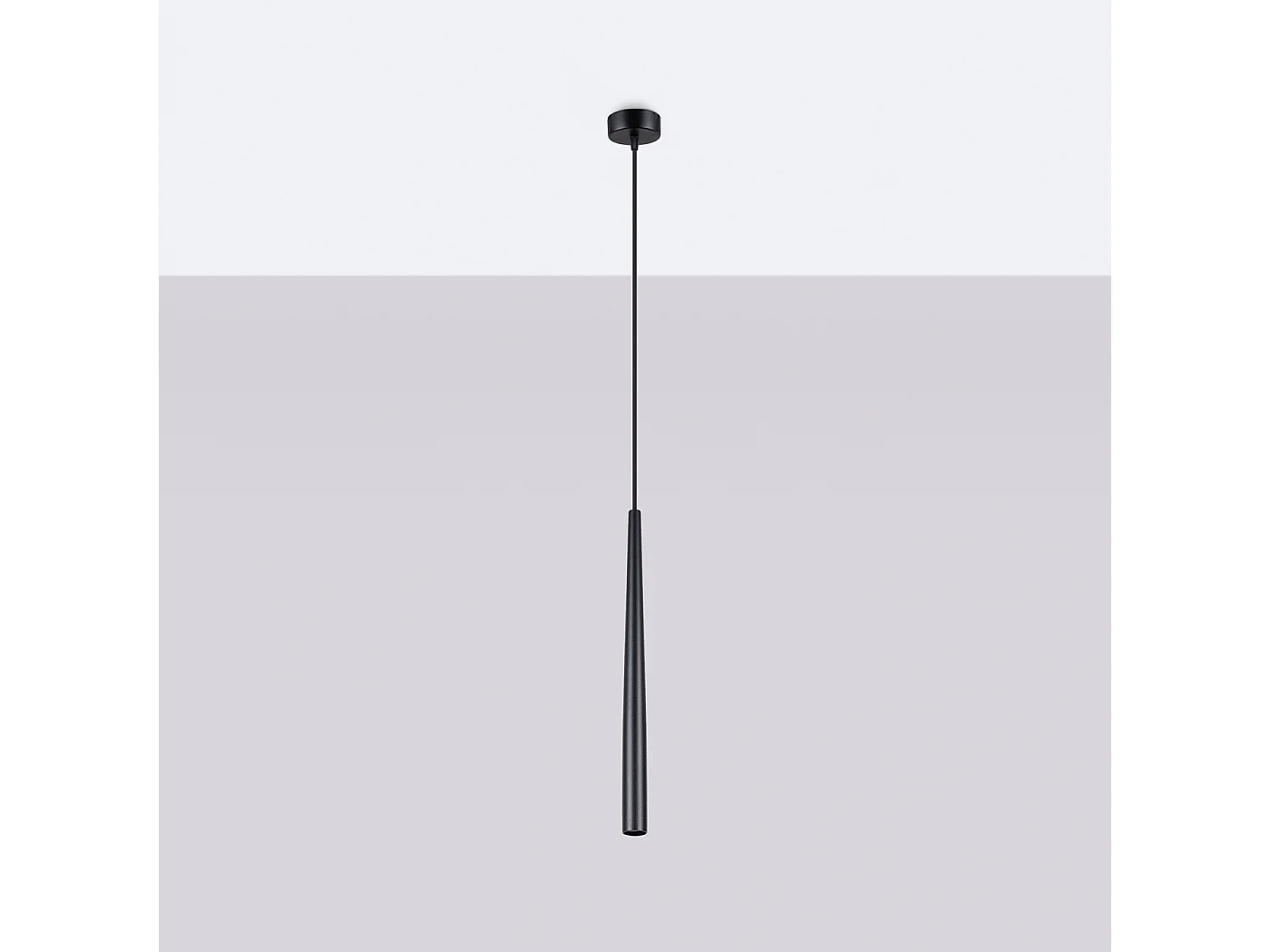 Lampa wisząca nowoczesny Euphora, stal - 1 źródło światła 4000K - L.8 x H.118 cm - czarny