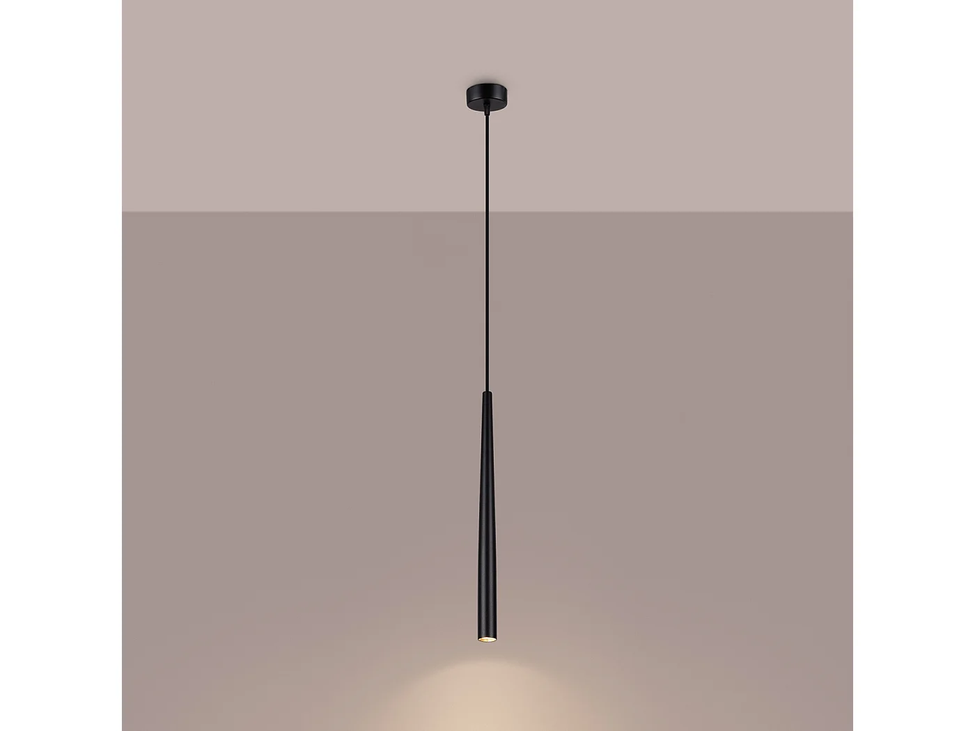 Lampada a sospensione Euphora moderno di acciaio - 1 sorgenti luminose 4000K - L.8 x A.118 cm - nero