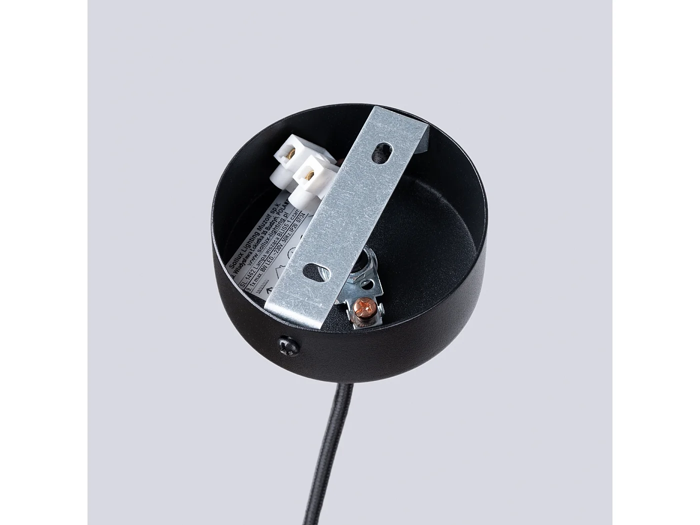 Lampada a sospensione Euphora moderno di acciaio - 1 sorgenti luminose 4000K - L.8 x A.118 cm - nero