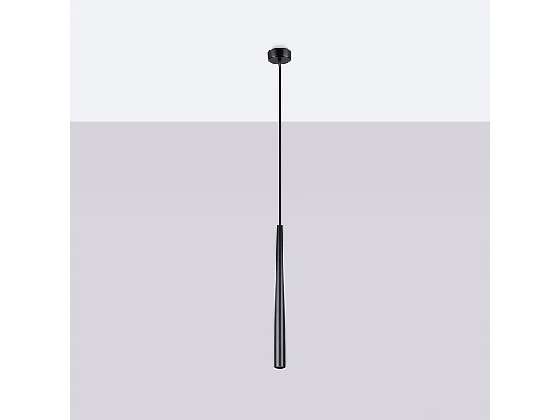 Lampa wisząca nowoczesny Euphora, stal - 1 źródło światła 4000K - L.8 x H.118 cm - czarny