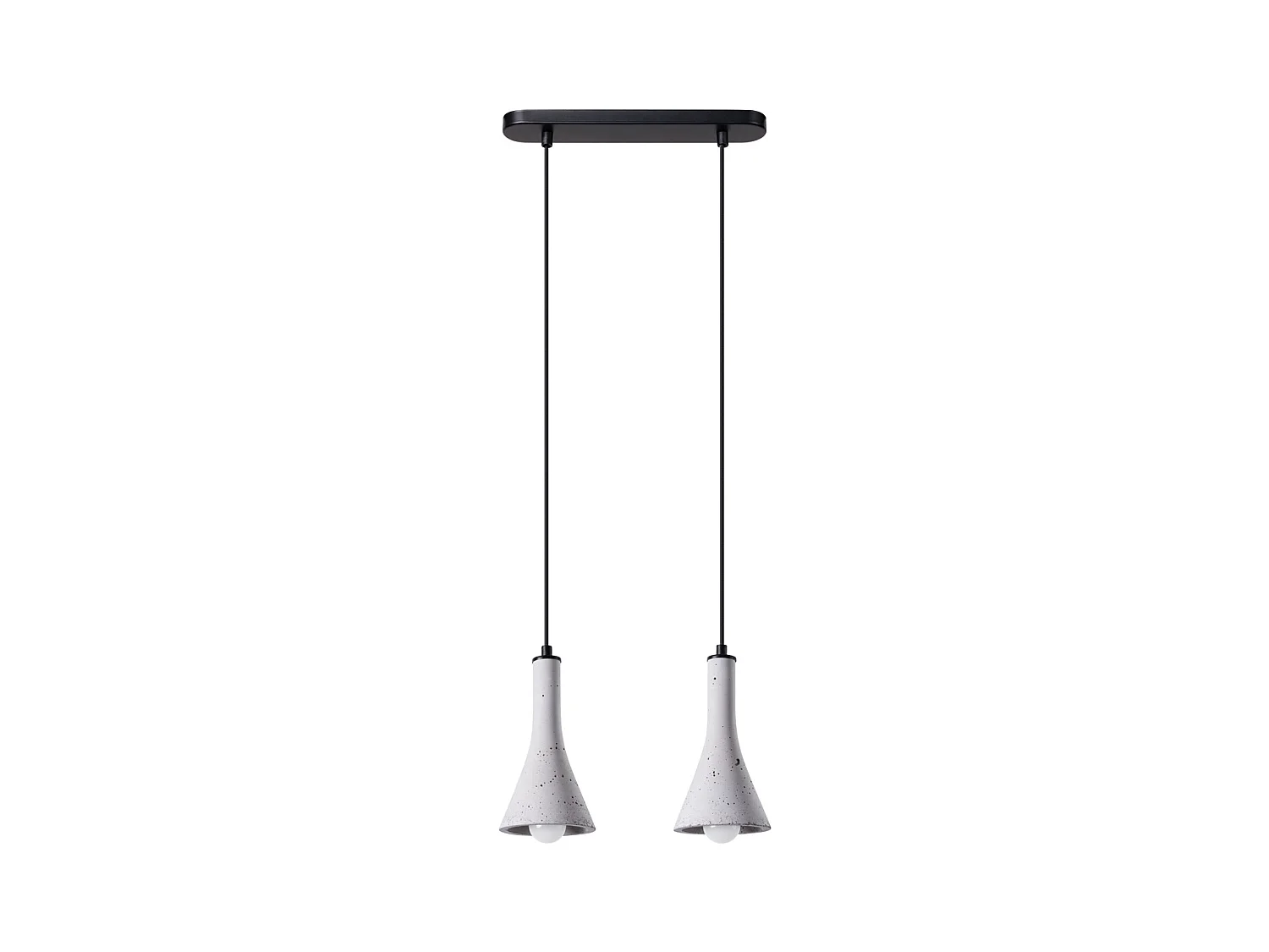 Lampes suspendues Lum moderne en béton - 2 sources lumineuses 3000K - L.34 x H.113 cm - gris