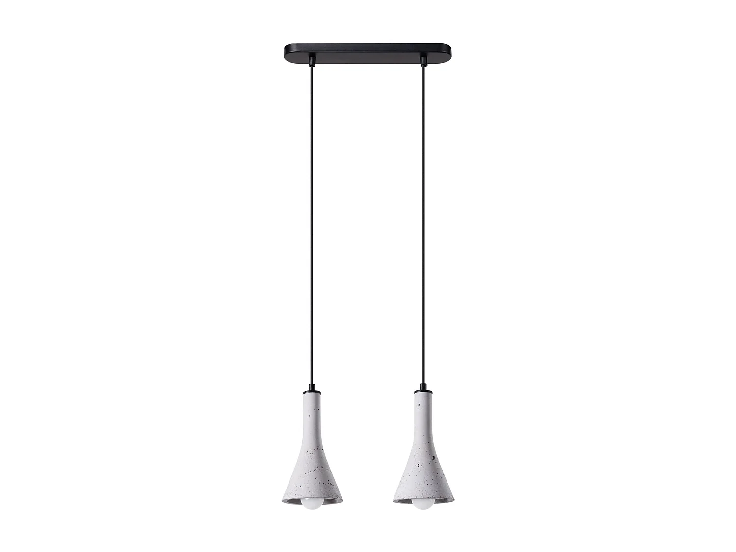 Lampes suspendues Lum moderne en béton - 2 sources lumineuses 3000K - L.34 x H.113 cm - gris