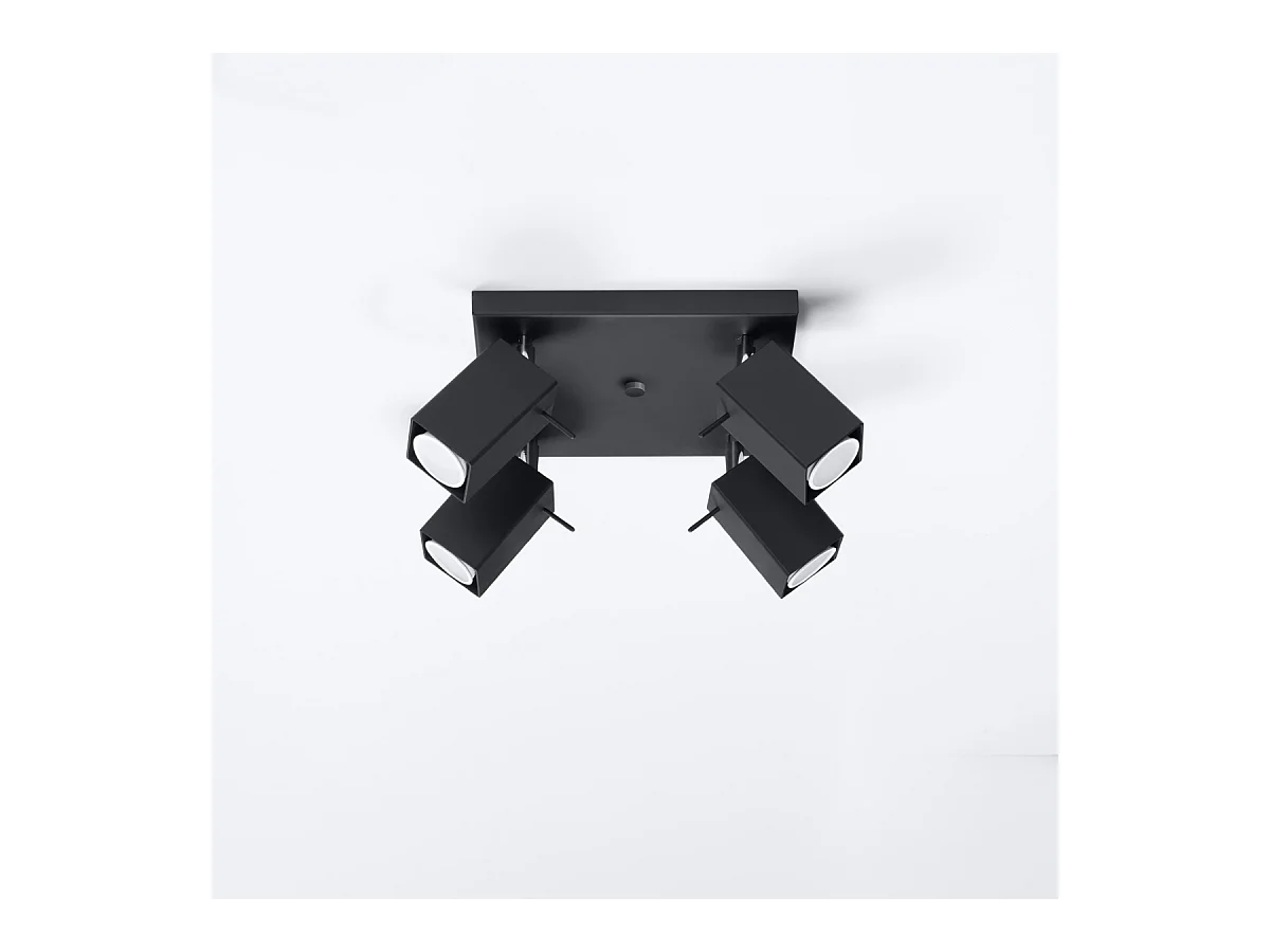 Plafonniers Briow moderne en acier - 4 sources lumineuses 3000K - L.25 x H.16 cm - noir