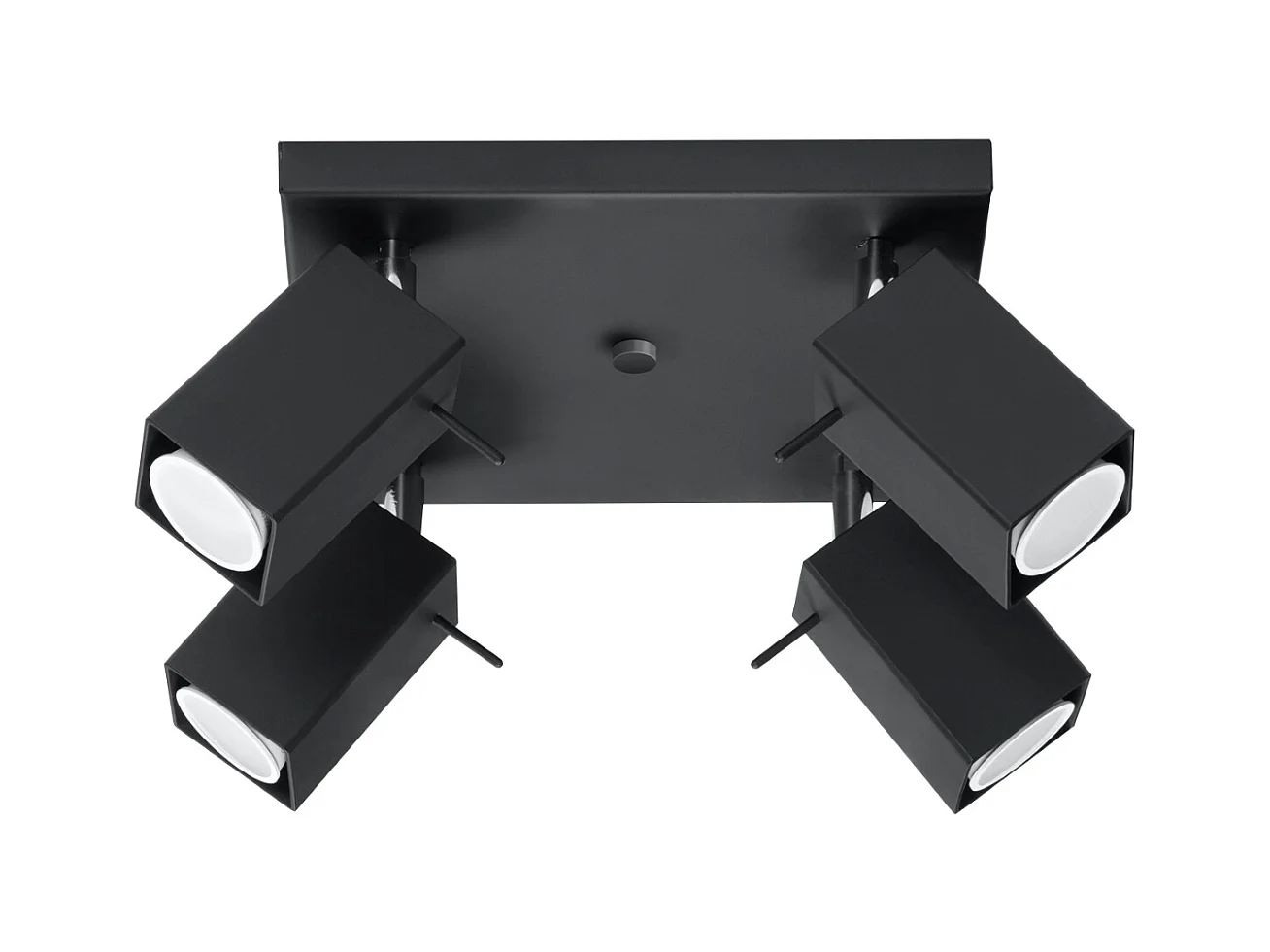 Plafonniers Briow moderne en acier - 4 sources lumineuses 3000K - L.25 x H.16 cm - noir