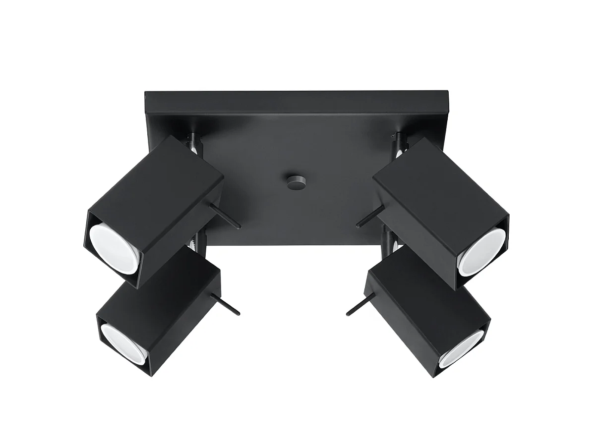 Lámparas de techo Briow moderno de acero - 4 fuentes luminosas 3000K - L.25 x A.16 cm - negro