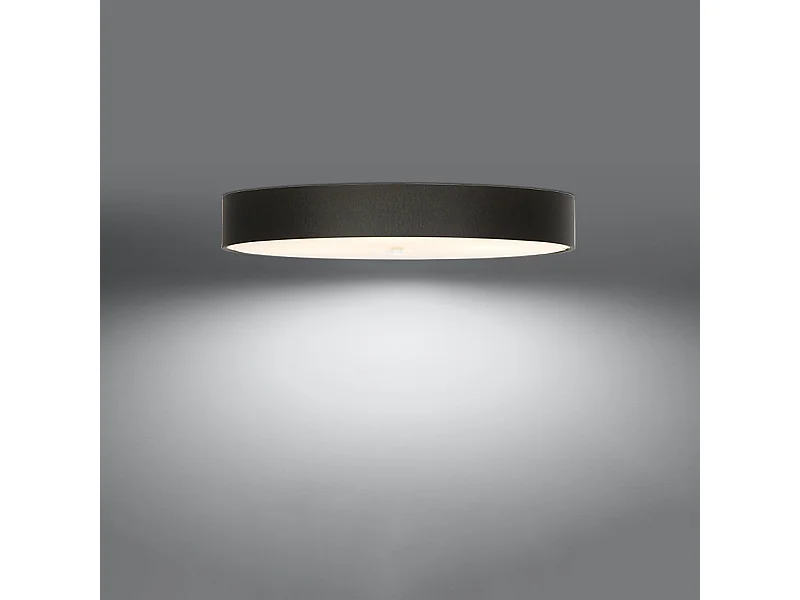 Plafonniers Kalmaris minimaliste en tissu/verre/acier - 6 sources lumineuses 3000K - L.100 x H.20 cm - noir