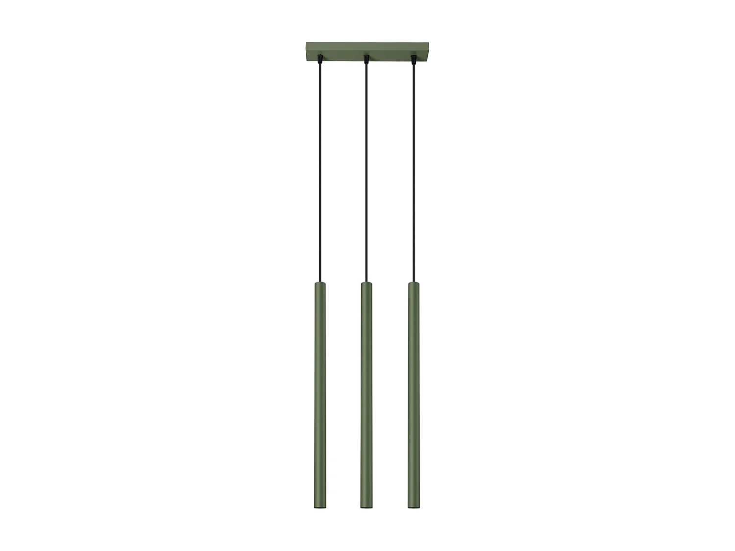 Lampe à suspension Brill moderne en acier - 3 sources lumineuses 3000K - L.30 x H.94 cm - vert olive