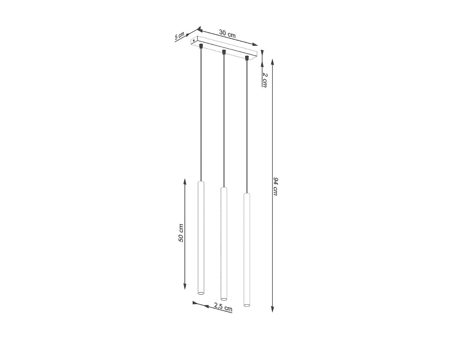 Lampe à suspension Brill moderne en acier - 3 sources lumineuses 3000K - L.30 x H.94 cm - vert olive