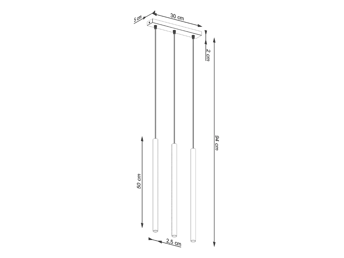 Lampe à suspension Brill moderne en acier - 3 sources lumineuses 3000K - L.30 x H.94 cm - vert olive